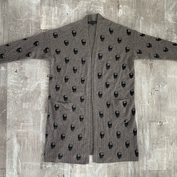 Skull Cashmere long cardigan. - Picture 2 of 7